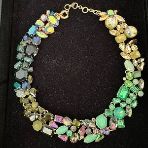 EUC J Crew Brûlée Green Ombré Wreath Necklace RARE